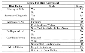 Morse fall prevention tool osteoporosis nursing diagnosis