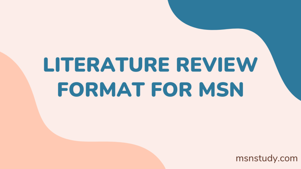 Literature Review Format for MSN