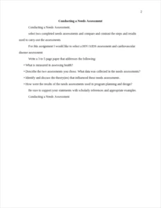 Conducting a Needs – page 2