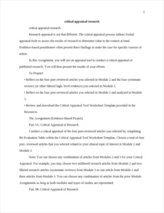 critical appraisal research – page 2