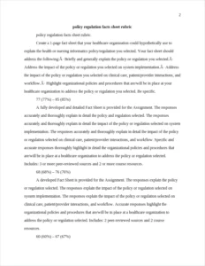policy regulation facts sheet – page 2