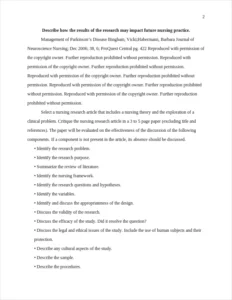 Describe how the results of the research may impact future nursing practice. – page 2