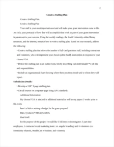 Create a Staffing Plan – page 2