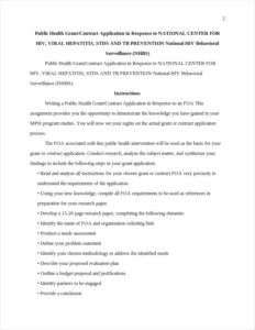 Public Health Grant/Contract Application – page 2