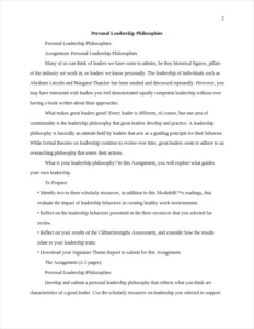 Personal Leadership Philosophies – page 2