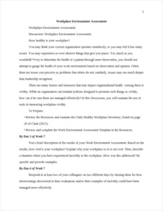 Workplace Environment Assessment – page 2