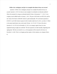 Define a loss contingency and give two examples that almost always are accrued – page 2