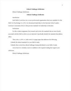 Ethical Challenges Reflections – page 2