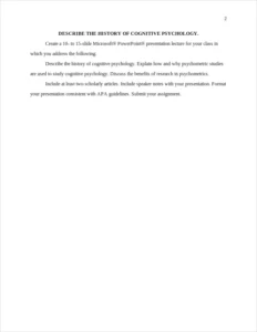 DESCRIBE THE HISTORY OF COGNITIVE PSYCHOLOGY. – page 2
