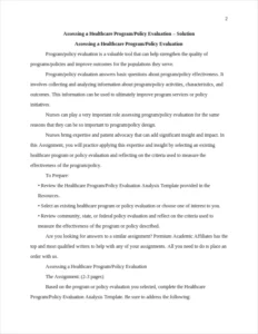 Assessing a Healthcare Program – page 2