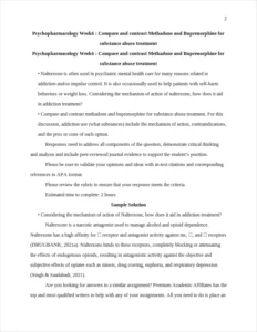 Compare and contrast Methadone and Buprenorphine for substance abuse treatment – page 2