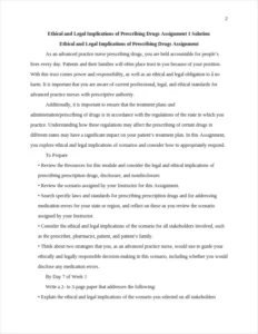 Ethical and Legal Implications of Prescribing Drugs Assignment – page 2