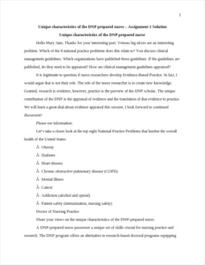 Unique characteristics of the DNP prepared nurse – page 2