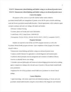 Demonstrate critical thinking and holistic caring as an advanced practice nurse – page 2