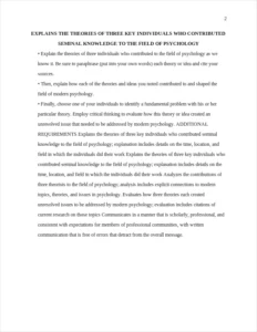 EXPLAINS THE THEORIES OF THREE KEY INDIVIDUALS WHO CONTRIBUTED SEMINAL KNOWLEDGE TO THE FIELD OF PSYCHOLOGY – page 2
