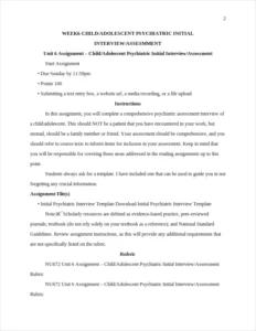 ADOLESCENT PSYCHIATRIC INITIAL INTERVIEW – page 2