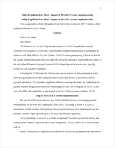 Impact of MACRA System Implementation – page 2