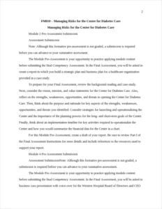 Managing Risks for the Center for Diabetes Care – page 2
