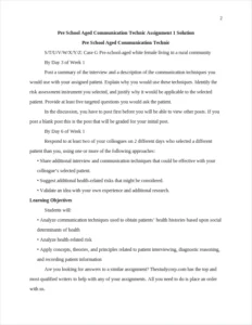 Pre School Aged Communication Technic – page 2