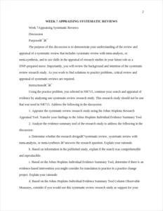week 7 appraising systematic reviews – page 2