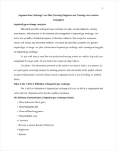 Impaired Gas Exchange Care Plan – page 2