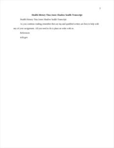 Tina Jones Shadow health Transcript – page 2