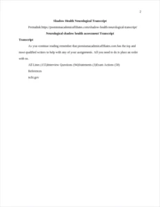 Shadow Health Neurological Transcript – page 2