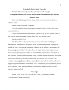 esther park shadow health transcript – page 2