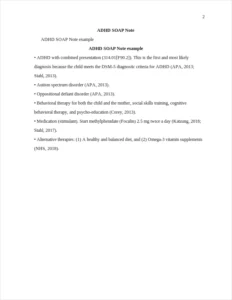 ADHD SOAP Note Example – page 2