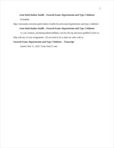 Focused Exam: Hypertension and Type 2 Diabetes – page 2