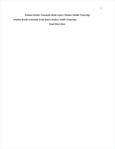 Traumatic Brain Injury Shadow Health Transcript – page 2
