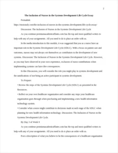 Inclusion of Nurses in the Systems Development Life Cycle Essay – page 2