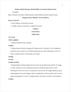 Shadow Health Tina jones Mental Health Assessment – page 2