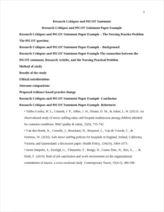 Research Critiques and PICOT Statement Paper Example – page 2