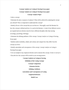 Concept Analysis on Caring in Nursing Essay paper – page 2
