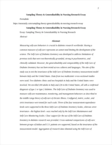 Sampling Theory & Generalizability in Nursing Research – page 2