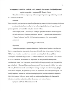 concepts of epidemiology and nursing research to a communicable disease – page 2