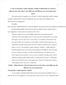 Differentiate how advanced registered nurse roles relate to and collaborate with different areas of nursing practice – page 2
