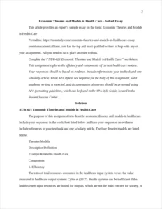 Economic Theories and Models in Health Care – page 2