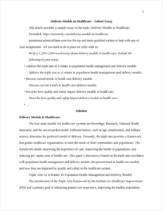 Delivery Models in Healthcare – page 2