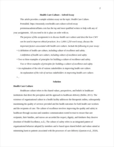 Health Care Culture – page 2