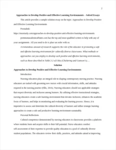  Approaches to Develop Positive and Effective Learning Environments – page 2