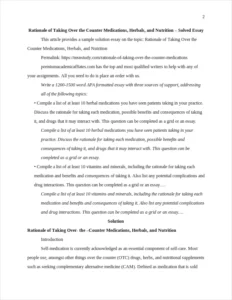 Rationale of Taking Over the Counter Medications – page 2