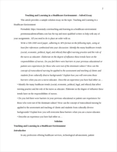 Teaching and Learning in a Healthcare Environment – page 2