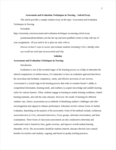Assessment and Evaluation Techniques in Nursing – page 2