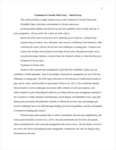 Treatment of Chronic Pain Essay – page 2