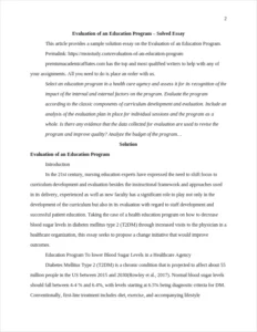 Evaluation of an Education Program – page 2