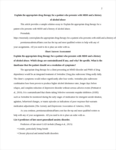 Explain the appropriate drug therapy for a patient who presents with MDD – page 2