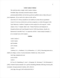 Article Analysis Solution – page 2
