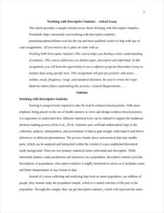 Working with Descriptive Statistics – page 2